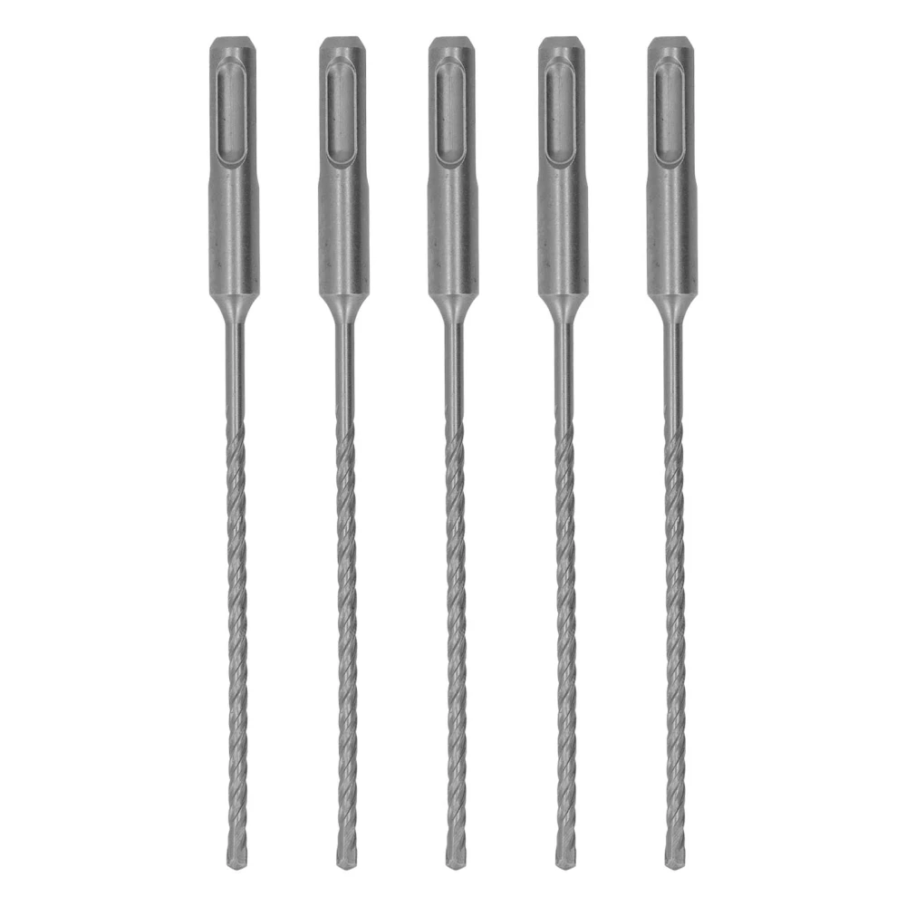 5 Pcs Rotary Hammer Drill Bit 160mm Length 2 Flute Self Centering Carbide Tip Impact Drill Bits for Brick Stone Concrete 4mm/0.16in