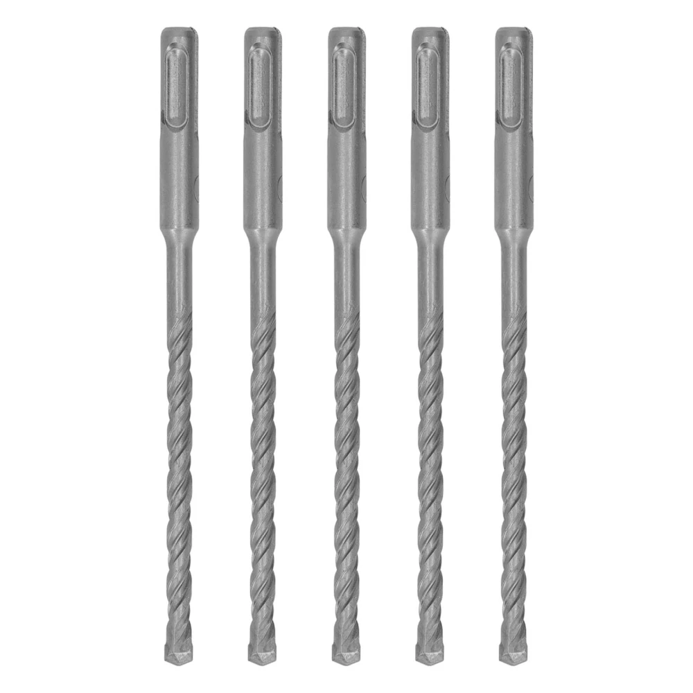 5 Pcs Rotary Hammer Drill Bit 160mm Length 2 Flute Self Centering Carbide Tip Impact Drill Bits for Brick Stone Concrete 7mm/0.28in