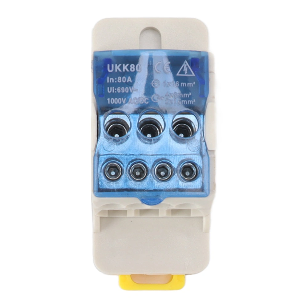 DIN Rail Power Junction Box Electrical Terminal Block Connector Distribution Box AC DC1000V 80A