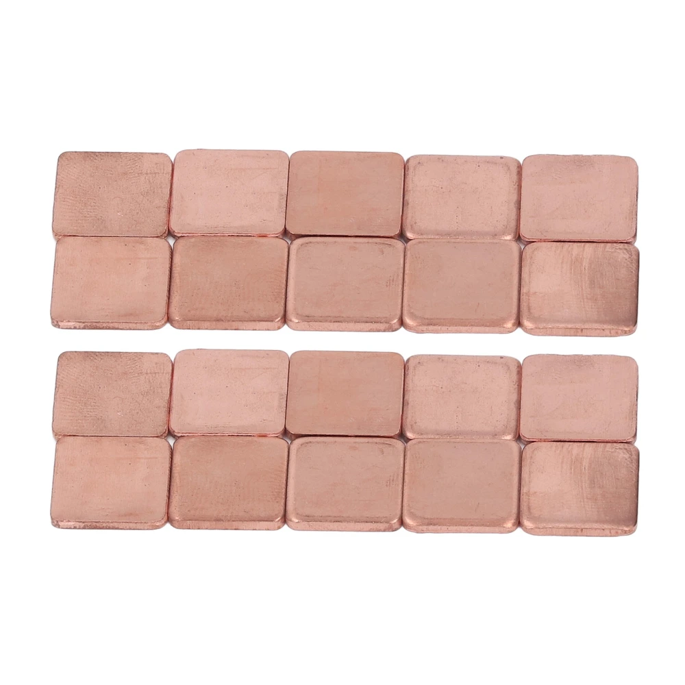 20 Pcs Copper Heat Sink 15x15mm Strong Conduction Fast Dissipation Computer GPU Heat Sink Shim Pad 1.8mm/0.07in