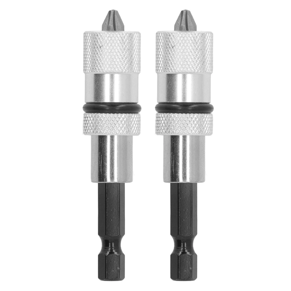 2Pcs Fast Change Bit Holder Hex 1/4in Magnetic Adjustable Depth with Cross Screwdriver Bits