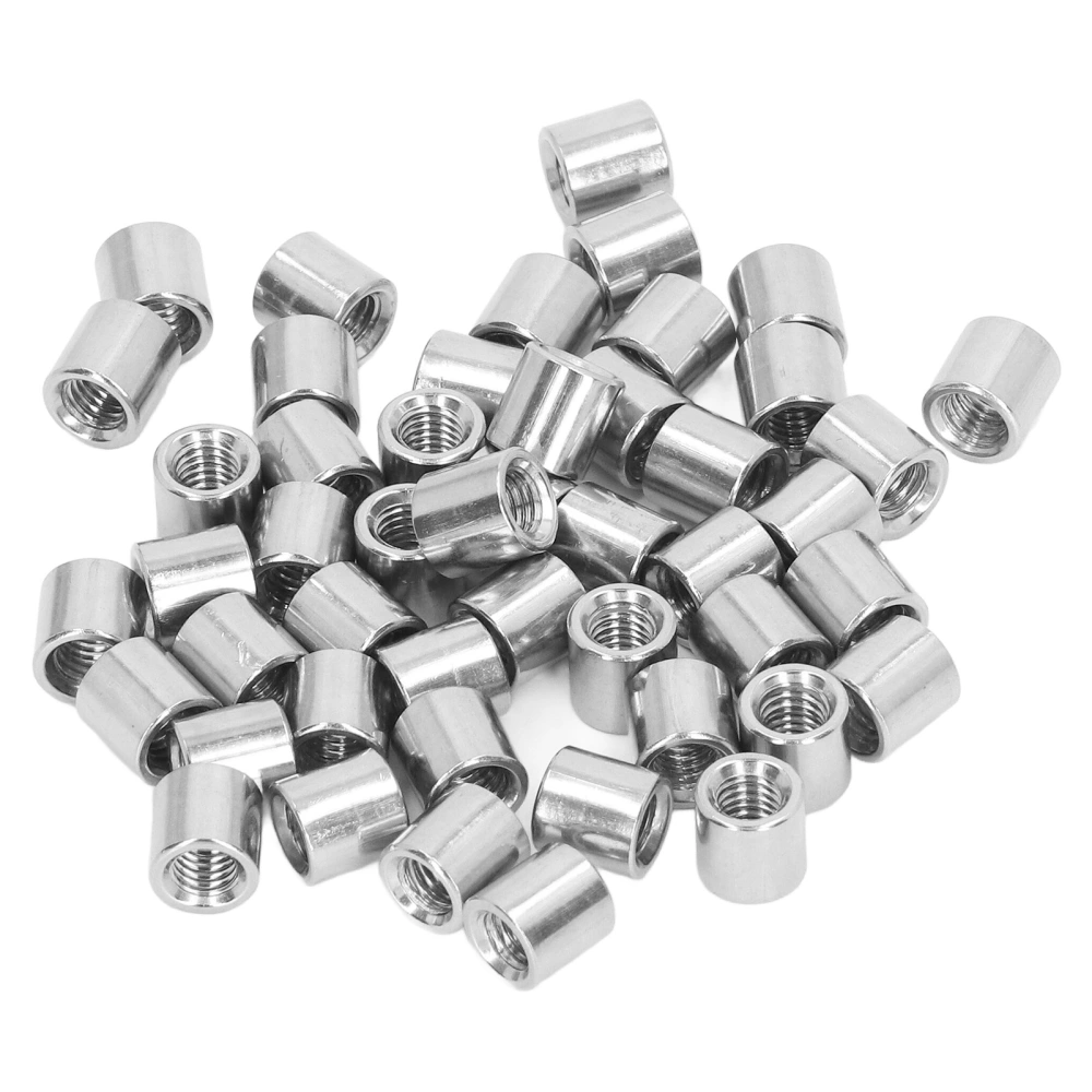 50Pcs Coupling Nut Stainless Steel M5 Round Rod Connector Nut Female Thread for Connection