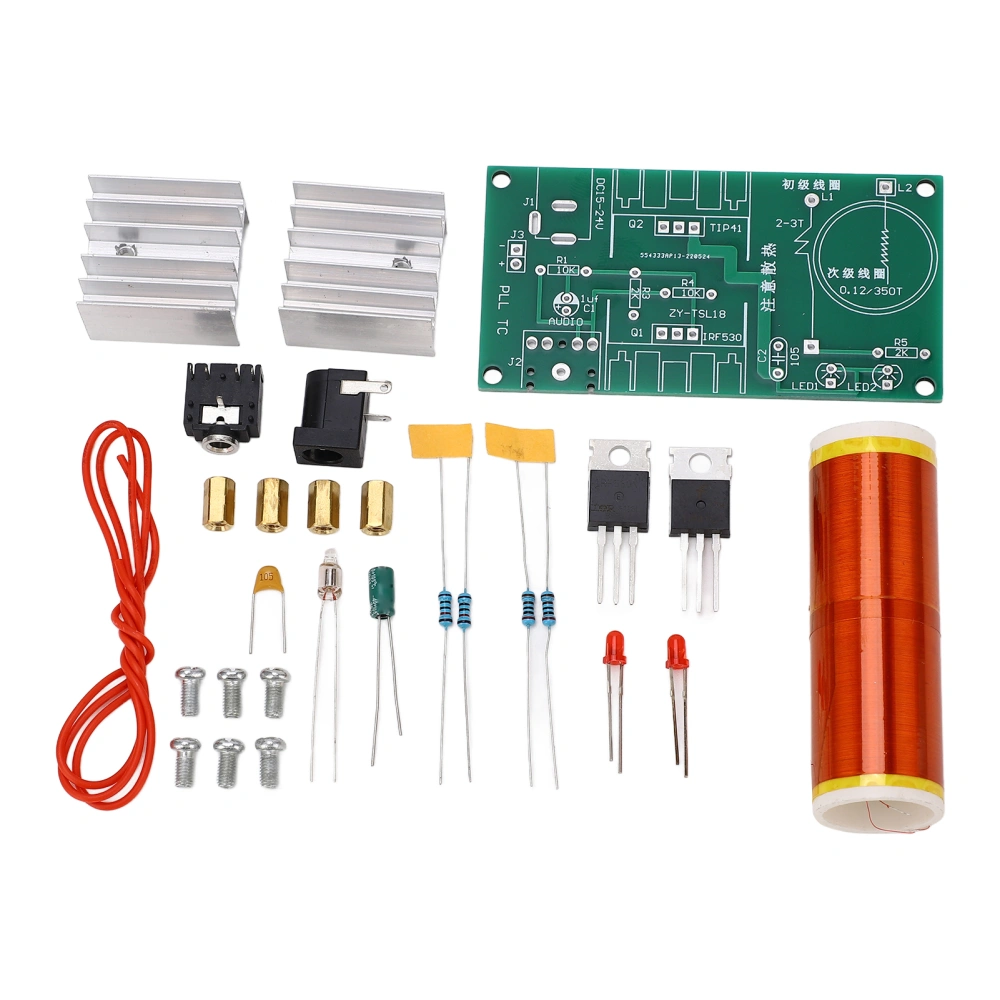 Mini Music Coil Kit DIY Plasma Arc Generator Wireless Transmission Experiment Kit 15‑24VDC Input