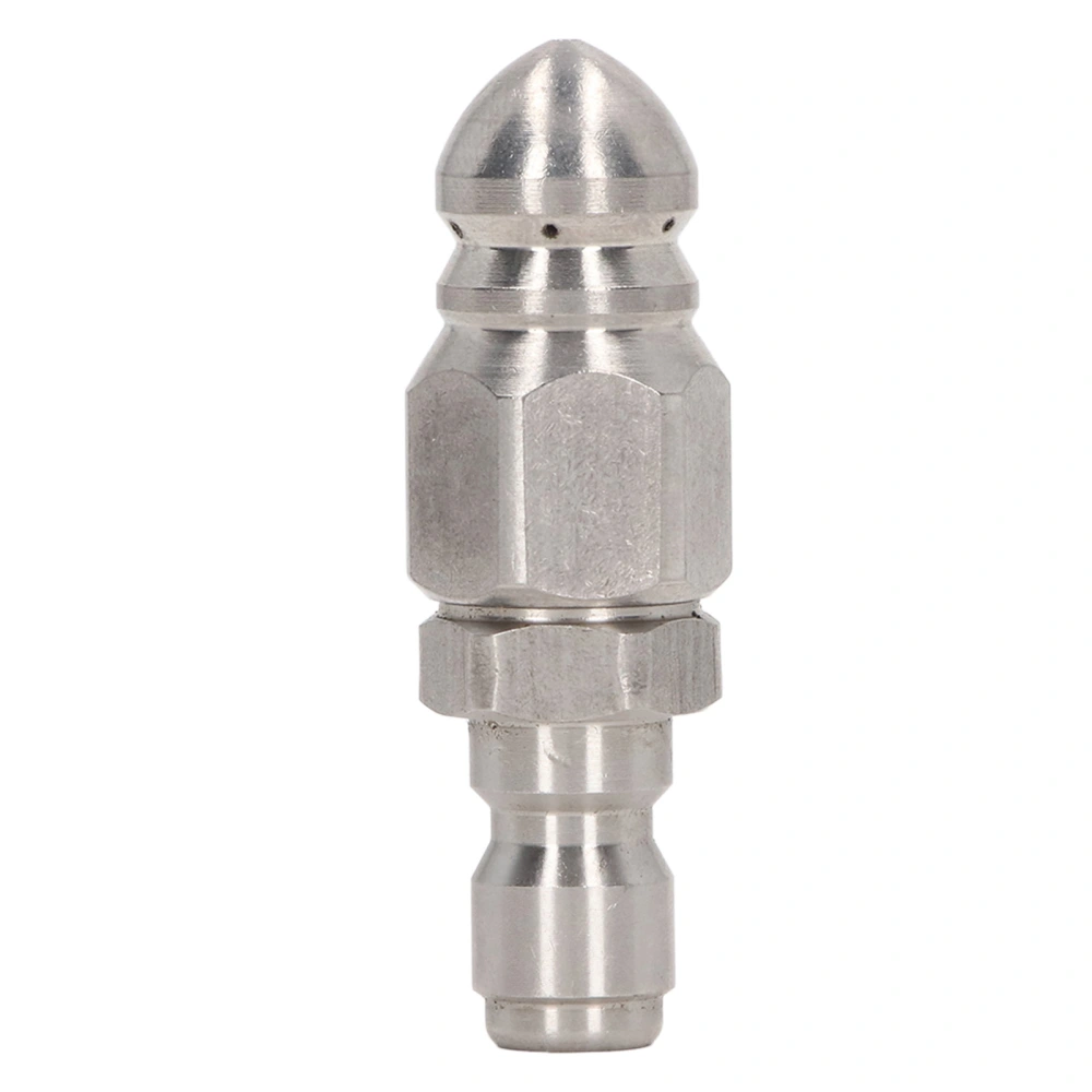 Pressure Washer Nozzle 5000PSI Stainless Steel 1/4in NPT Quick Connector for Cleaning Pointed Head 1 Front Hole 6 Rear Holes