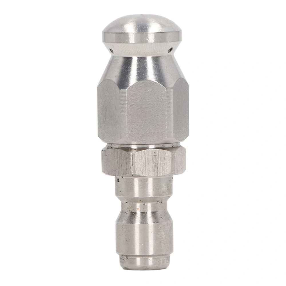 Pressure Washer Nozzle 5000PSI Stainless Steel 1/4in NPT Quick Connector for Cleaning Round Head 1 Front Hole 3 Rear Holes