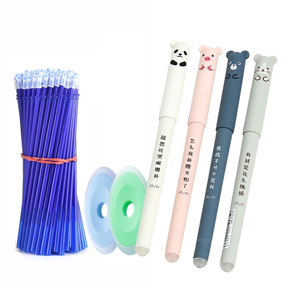 Erasable Gel Pens Set Neutral Blue Ink 0.5mm Cartoon Cute Stationery with Refills Erasers