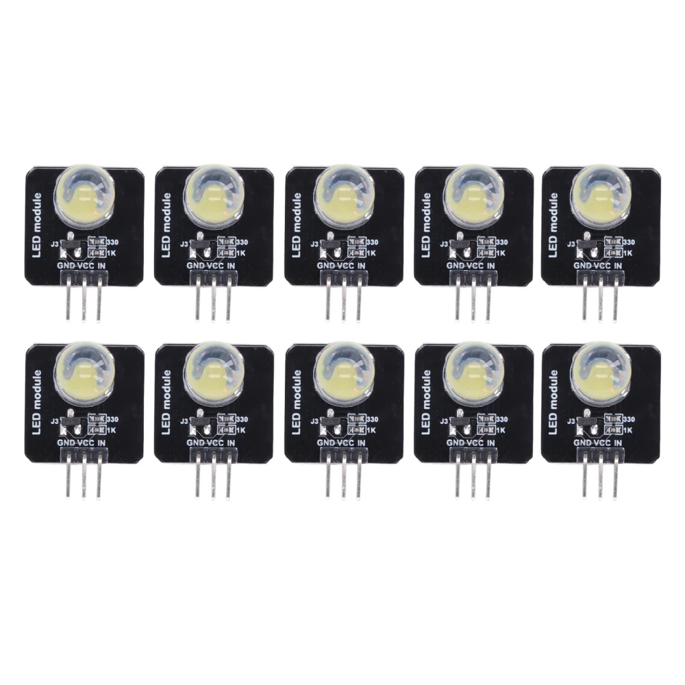 10Pcs LED Module 10mm 3.3V‑5V Decorative Light Board Chip Bulb for Home Decoration MRB050D White