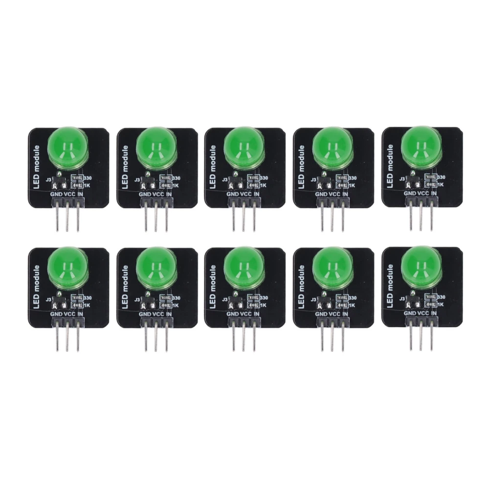 10Pcs LED Module 10mm 3.3V‑5V Decorative Light Board Chip Bulb for Home Decoration MRB050B Green