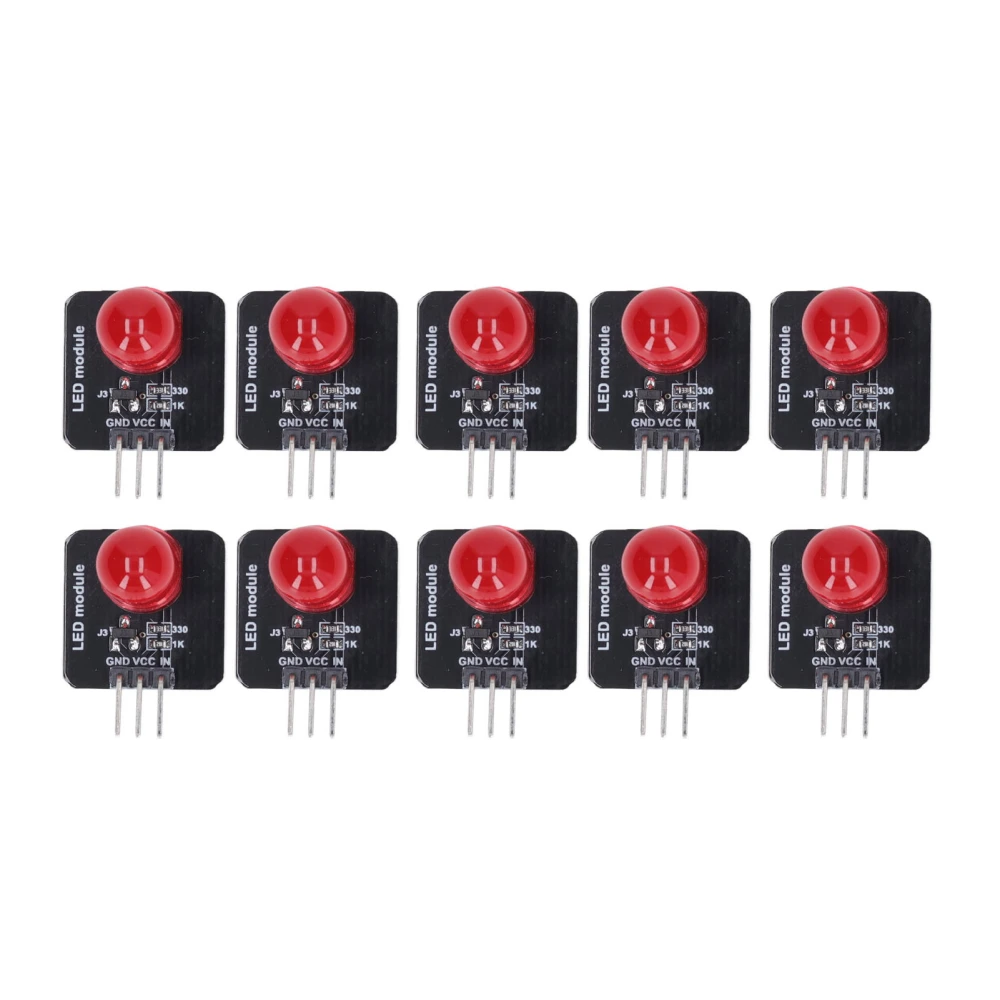 10Pcs LED Module 10mm 3.3V‑5V Decorative Light Board Chip Bulb for Home Decoration MRB050A Red