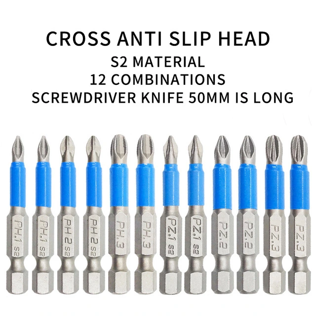 12pcs Magnetic Screwdriver S2 Steel Electric Screw Driver Bits