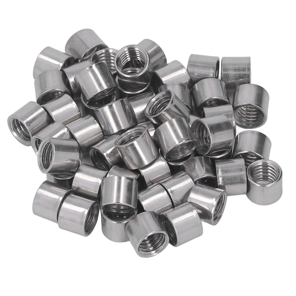 50Pcs M8 Female Thread Coupling Nut Rugged Stainless Steel Maintenance Coupling Nut Kit for Machine Repairing