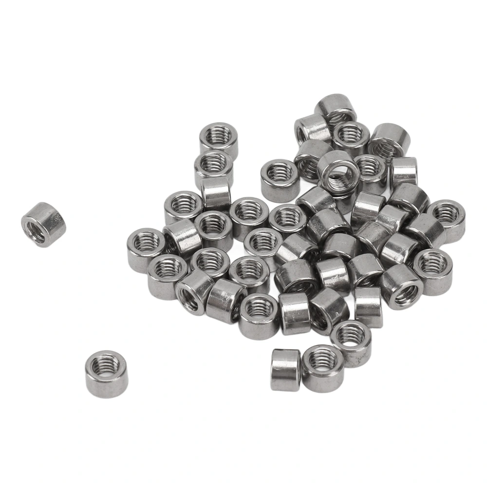 50 Pcs Round Coupling Nut M4x0.7 4mm Length 304 Stainless Steel Sturdy Round Connector Nuts for Maintenance