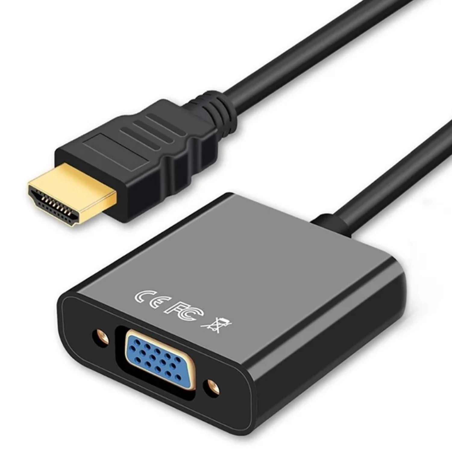 HD Multimedia Interface to VGA Converter 1080P Rustproof Gold Plated Interface Adapter for Laptop