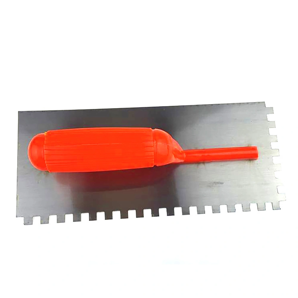 Square Notch Cement Trowel with Plastic Handle Metal Plastering Trowel Wall Smoothing Tool