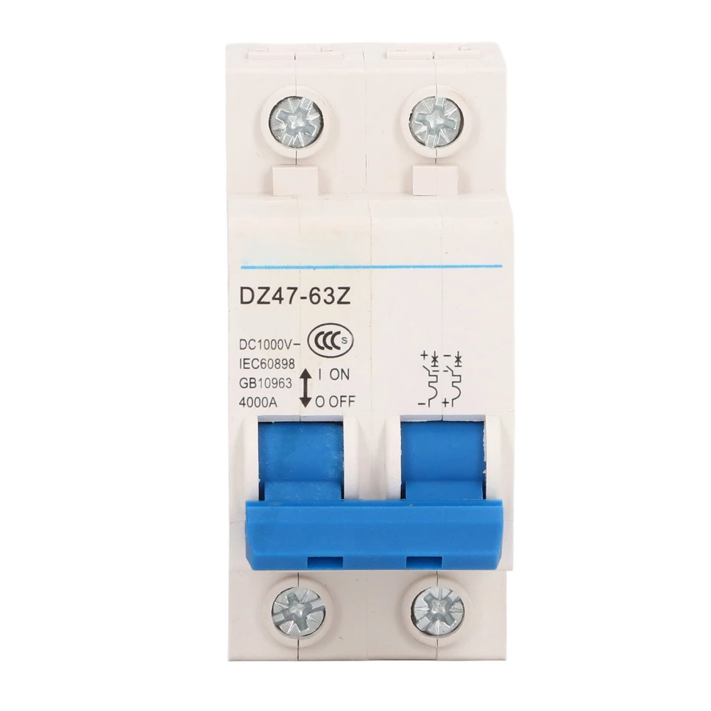 Circuit Breaker DC 1000V Protection Switch 4000A Breaking Capacity DIN Rail Mount 32A