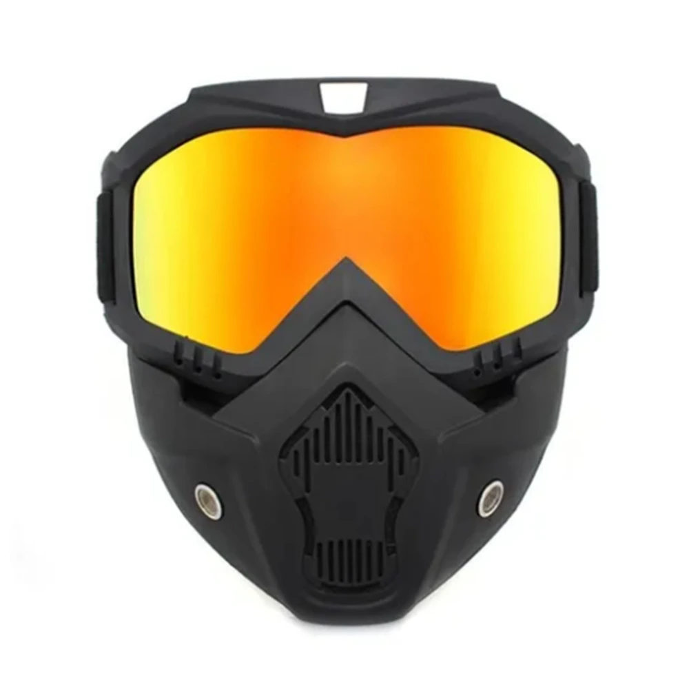 Motorcycle Windproof Goggles Off Road Outdoor Riding Dismantling Equipment Face Shield Black Frame Imitation Red Piece