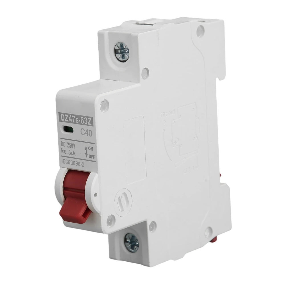 Circuit Breaker 1P DC MCB 40A DIN Rail Mount Protection Switch 6000A Breaking Capacity