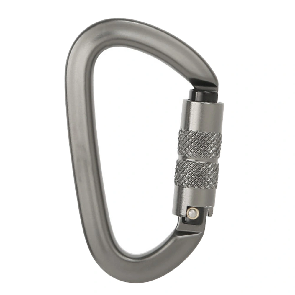 Carabiner Clip Climbing Safety Lock Aluminium Alloy D Shaped for Hammock Keychain Grey Auto Lock