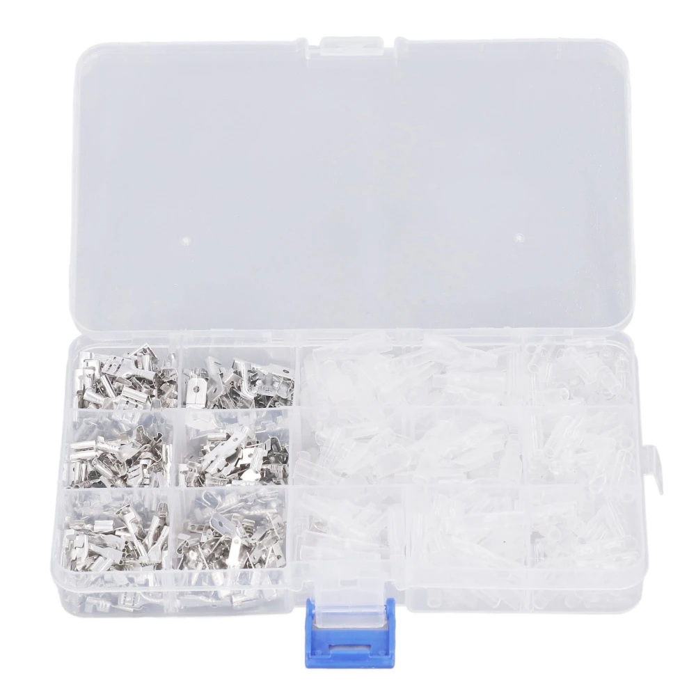 480 Pcs Male Female Spade Wire Connectors 2.8mm 4.8mm 6.3mm Copper Tin Plated Wire Terminals with Insulating Sleeves