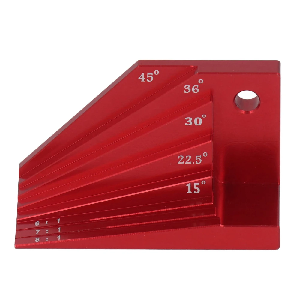 Woodworking Multi Angle Gauge Aluminum Alloy Red High Hardness Wood Tenon Gauge for Carpenter