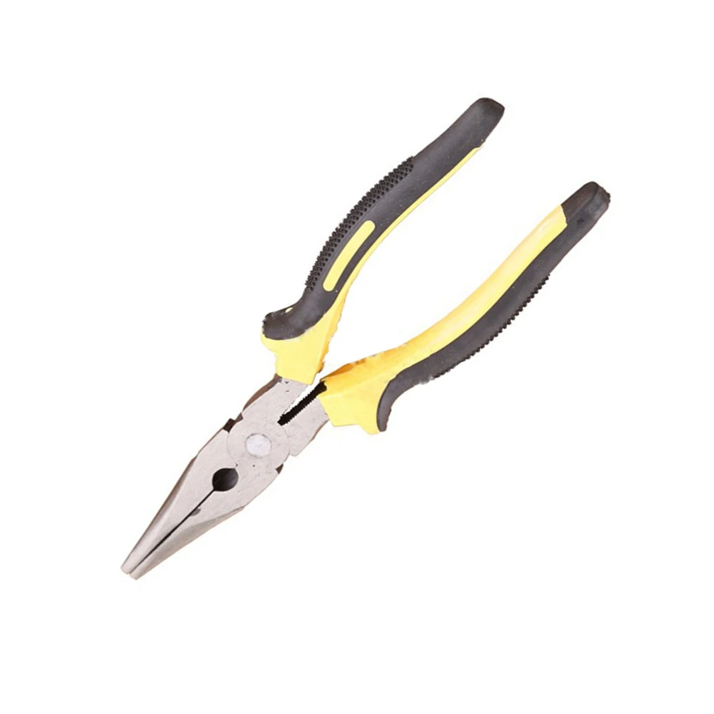 Flat Nose Plier Steel PVC Anti Slip Ergonomic Handle Rustproof Multifunctional Combination Plier for Repair 8in