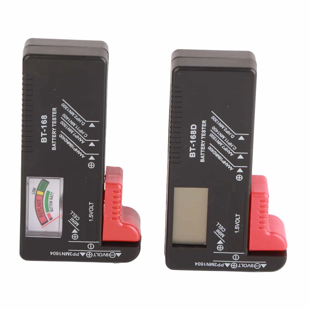 2PCS Battery Power Tester Portable Battery Capacity Checker Digital and Pointer Type 168‑168D