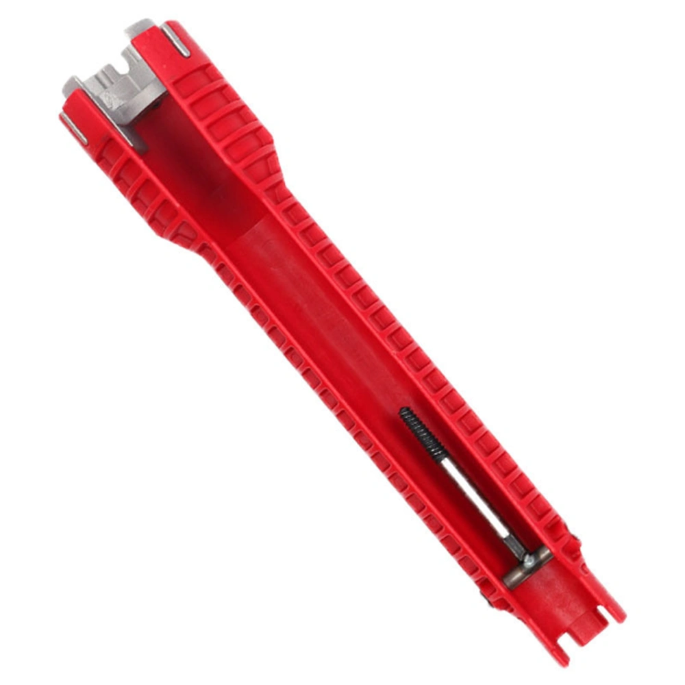 Multifunctional Sink Wrench 8 in 1 Tool Steel Labor Saving Red Level Plumbing Wrench for Toilet