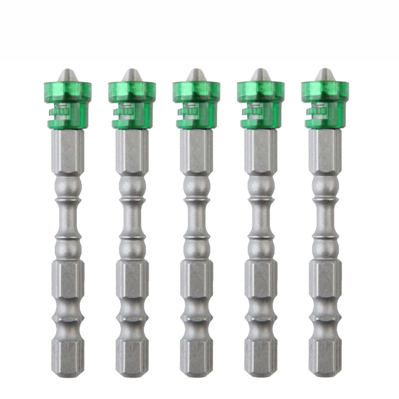 5Pcs Screwdriver Bit Cross S2 Alloy Steel Magnetic Hex Shank Tool Set Kit for Working Green