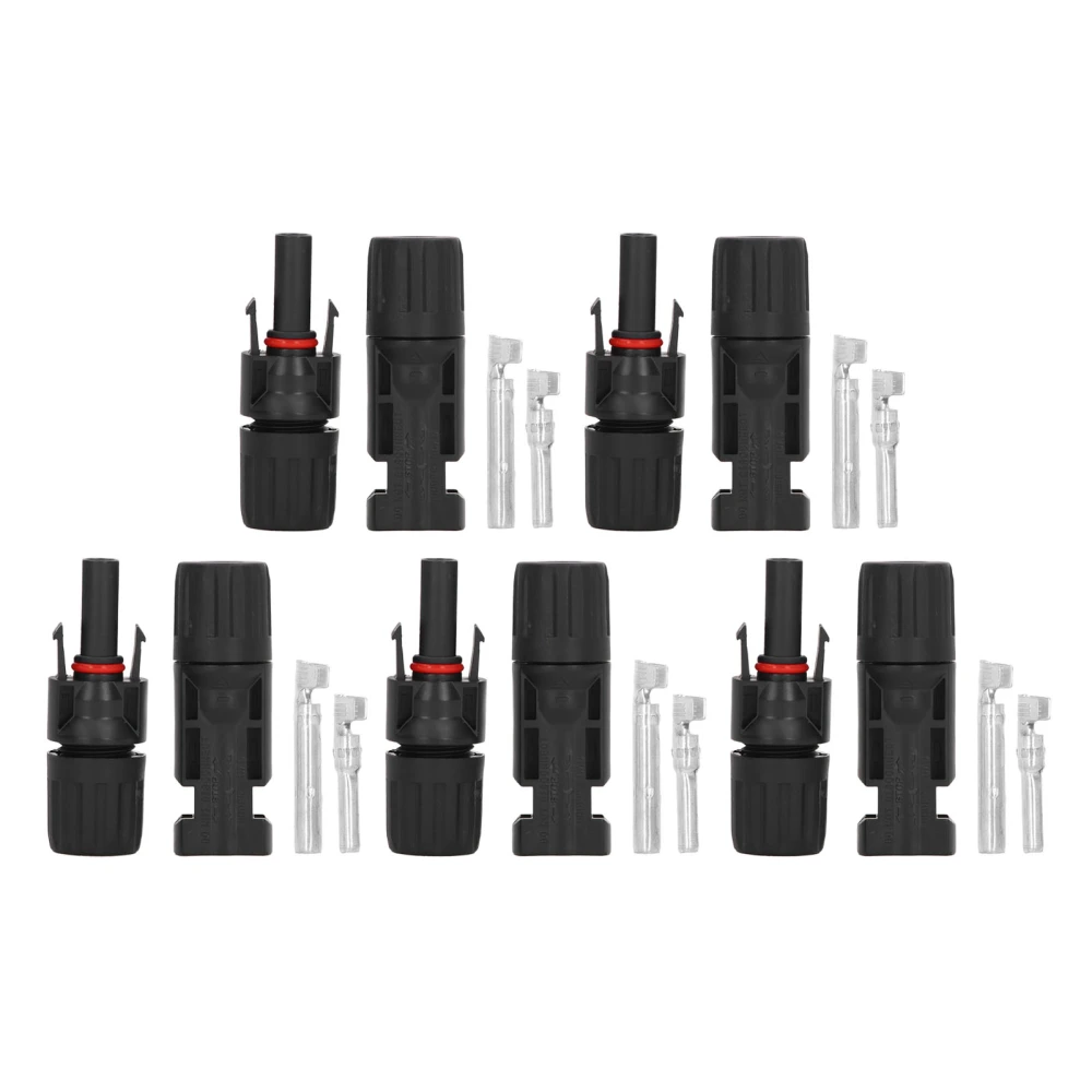 5 Set Solar PV Connectors IP67 Waterproof PPO Insulation High Current Voltage Bearing Capacity PV Cable Connector 1000V 30A