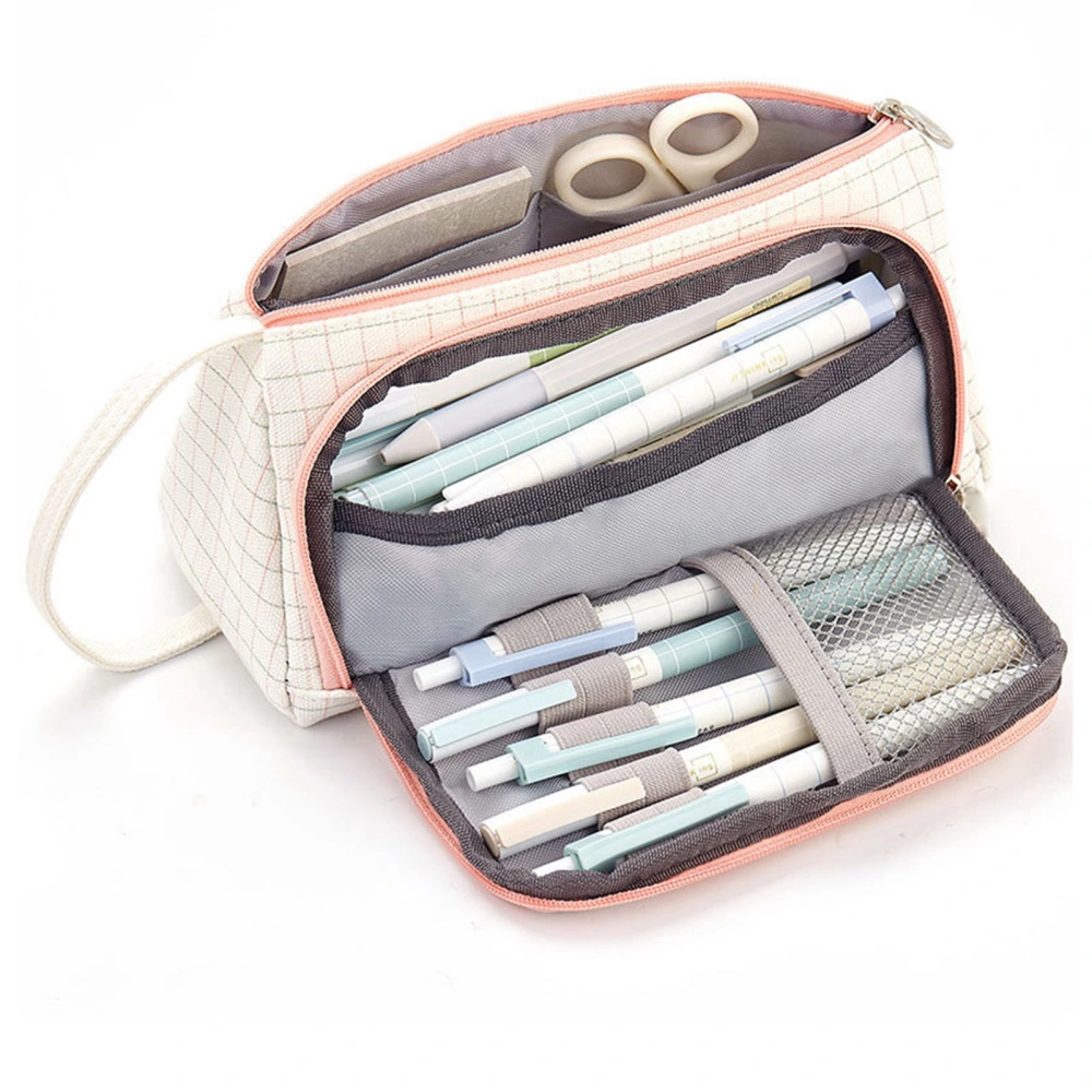 Pen Storage Bag Twill Open Window Fashionable Multifunctional Lovely Large Capacity Pencil Pouch for School Type 9