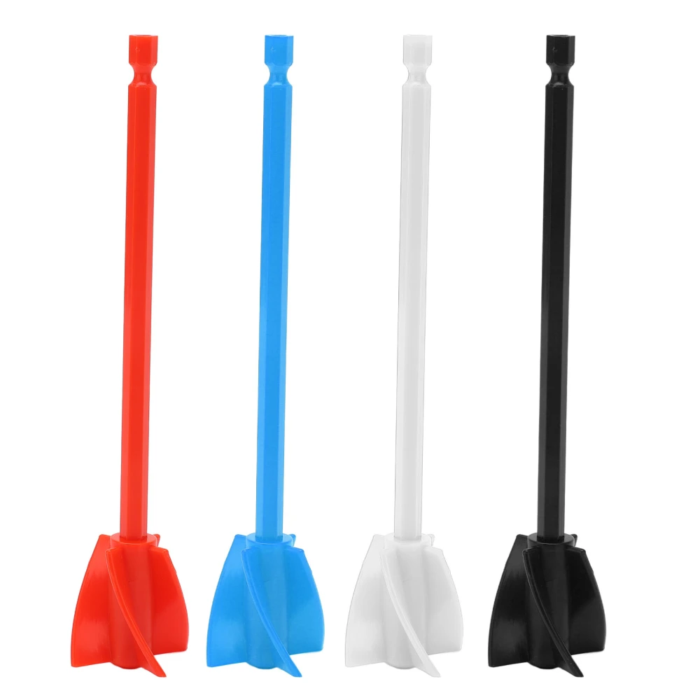 4Pcs Resin Mixer Paddles Strong Uniform Mixing 5 Blades Reusable Paint Mixer Drill Attachment Black Red White Blue