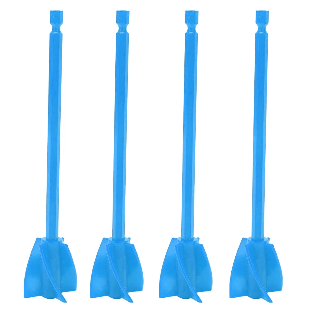 4Pcs Resin Mixer Paddles Strong Uniform Mixing 5 Blades Reusable Paint Mixer Drill Attachment Blue