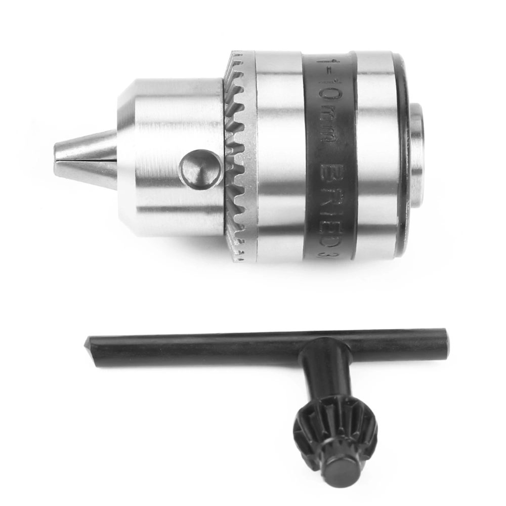 Key Type Drill Chuck Stainless Steel Mini Electric Drill Chuck with Wrench for Part Fastening 1.0‑10MM B12