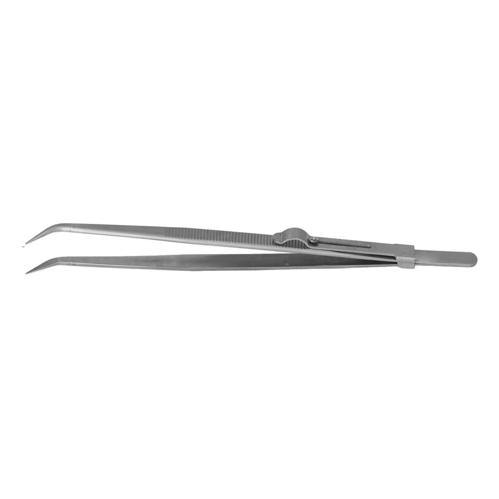 Alloy Steel Tweezers with Adjustable Slide Lock Antimagnetic Tweezers for Electronic Repair Bend Tip