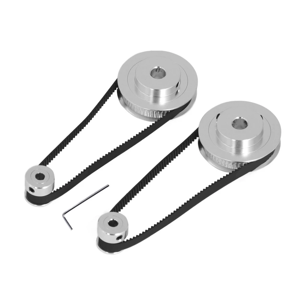 Timing Pulley Set 20 Teeth 60 Teeth Aluminum Synchronous Wheel with 280mm Length 6mm Width Timing Belt for 3D Printer 8mm/0.3in 60 Teeth Bore 5mm/0.2in 20 Teeth Bore