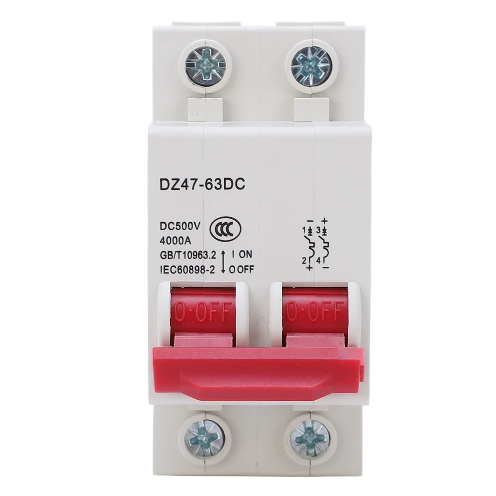 DC 500V Photovoltaic Circuit Breaker 2P Air Switch for Overload Short Circuit Protection 6A