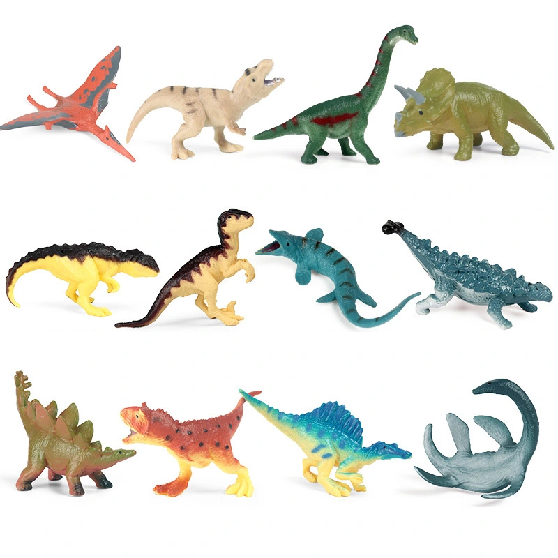 Mini Animals Toys Set Lifelike Colorful Educational Cognitive Simulation Animal Model Toy for Kids Gifts JS Mini Dinosaur 12 Sets