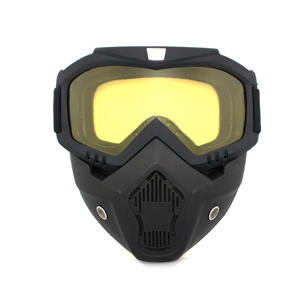 Motorcycle Goggle Helmet with Face Shield Windproof Eye Protection Glasses for Outdoor Riding Yellow Lens