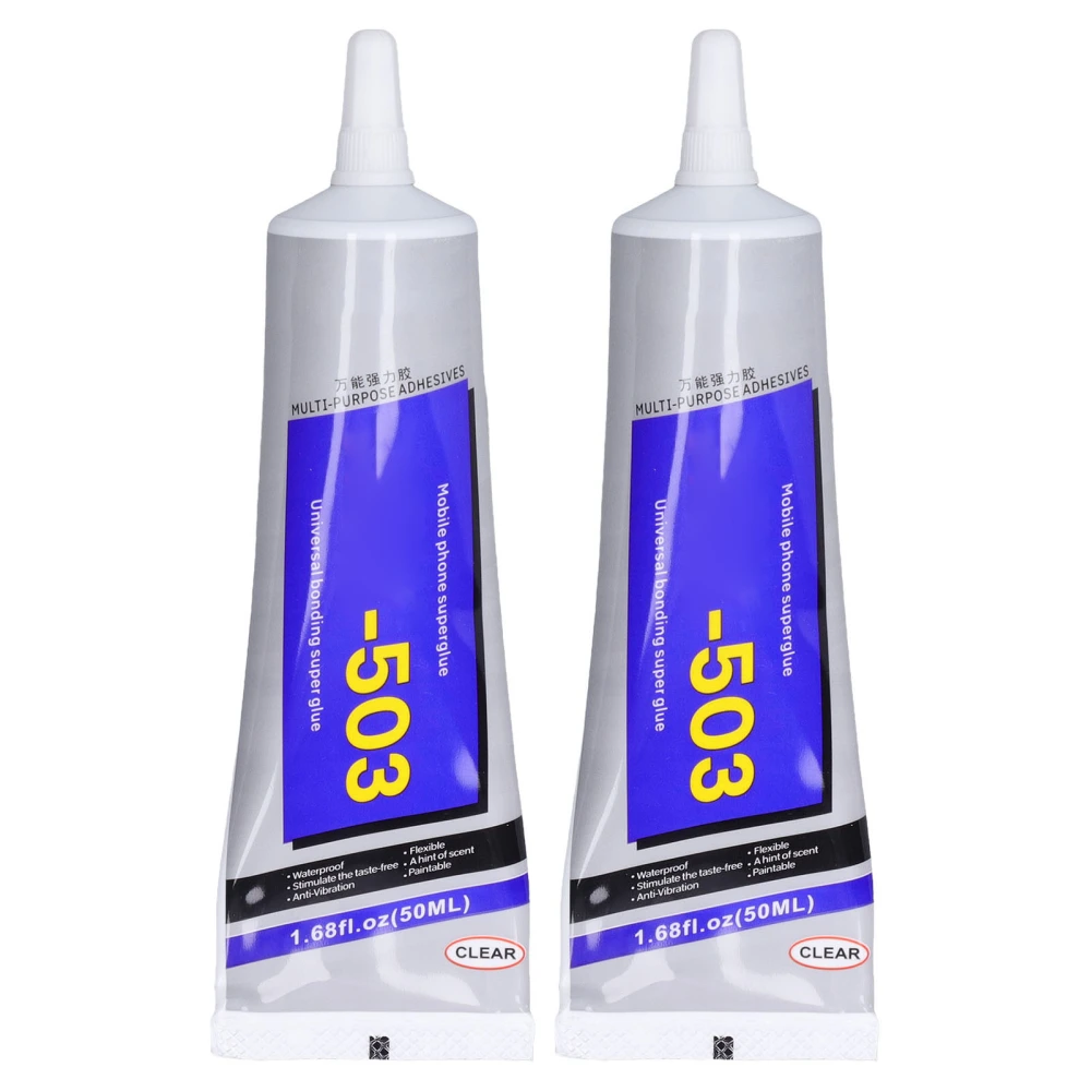 2PCS Super Glue Fast Curing Environmentally Friendly Silicone Cyanoacrylate Adhesive 50ml