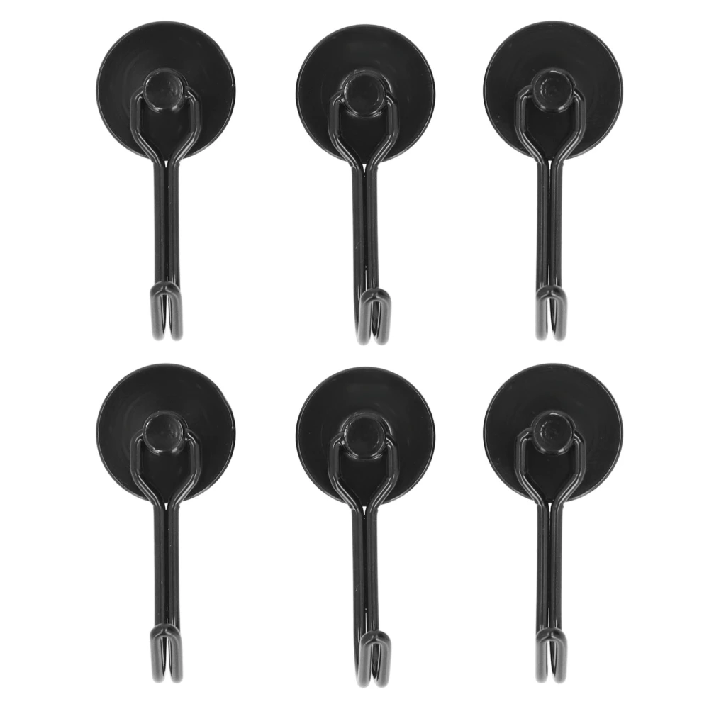 6Pcs Magnetic Hook 180° Rotation 0‑8kg Strong Neodymium Magnet for Refrigerator Home Black