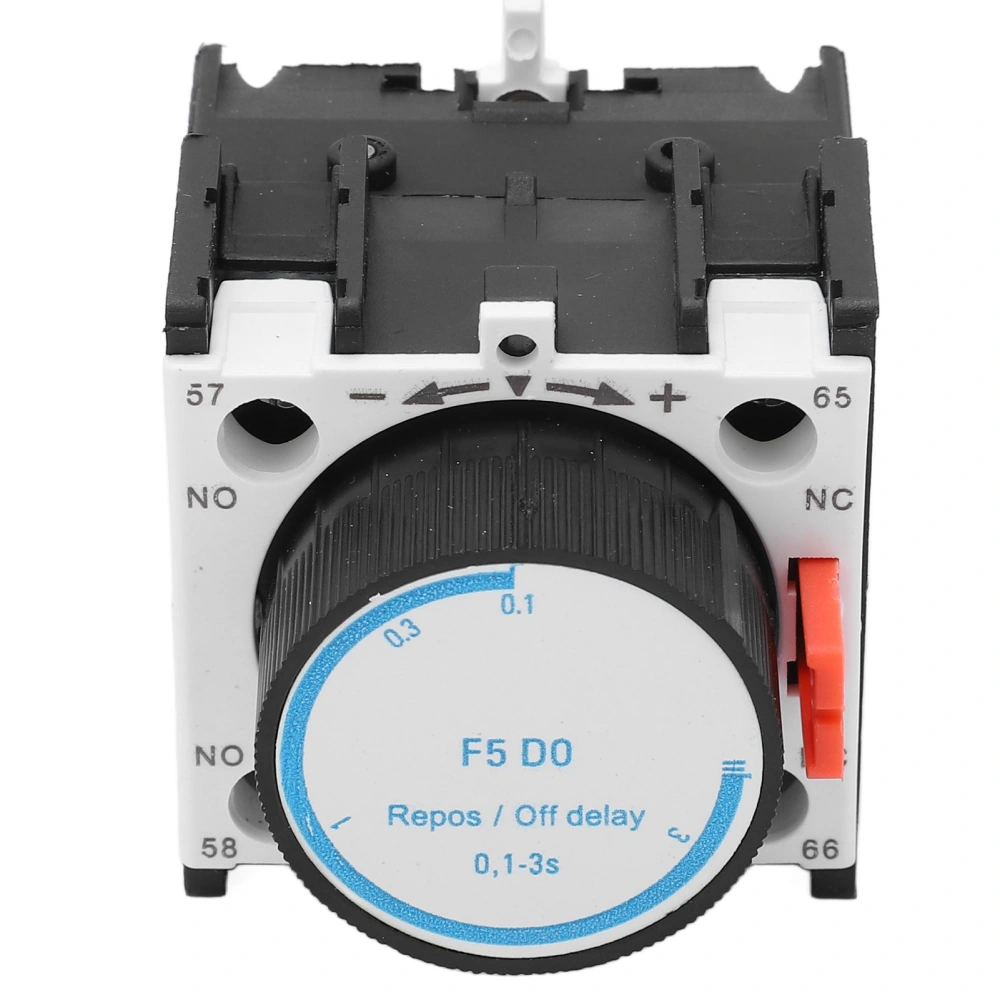 Delay Contact 0.1s To 3s Sensitive High Precise Flame Retardant PC Shell Air Delay Auxiliary Contact Block