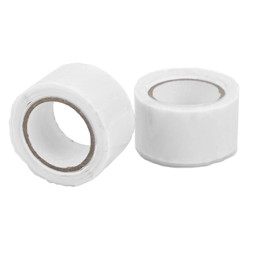 2PCS Self Fusing Silicone Tapes Insulation Waterproof Adhesive Tape for Water Pipe Hose Repairing White