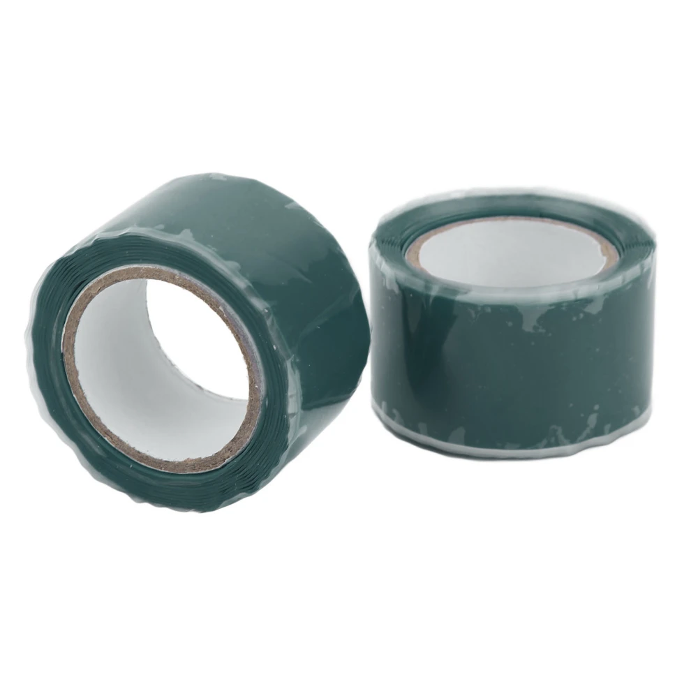 2PCS Self Fusing Silicone Tapes Insulation Waterproof Adhesive Tape for Water Pipe Hose Repairing Green