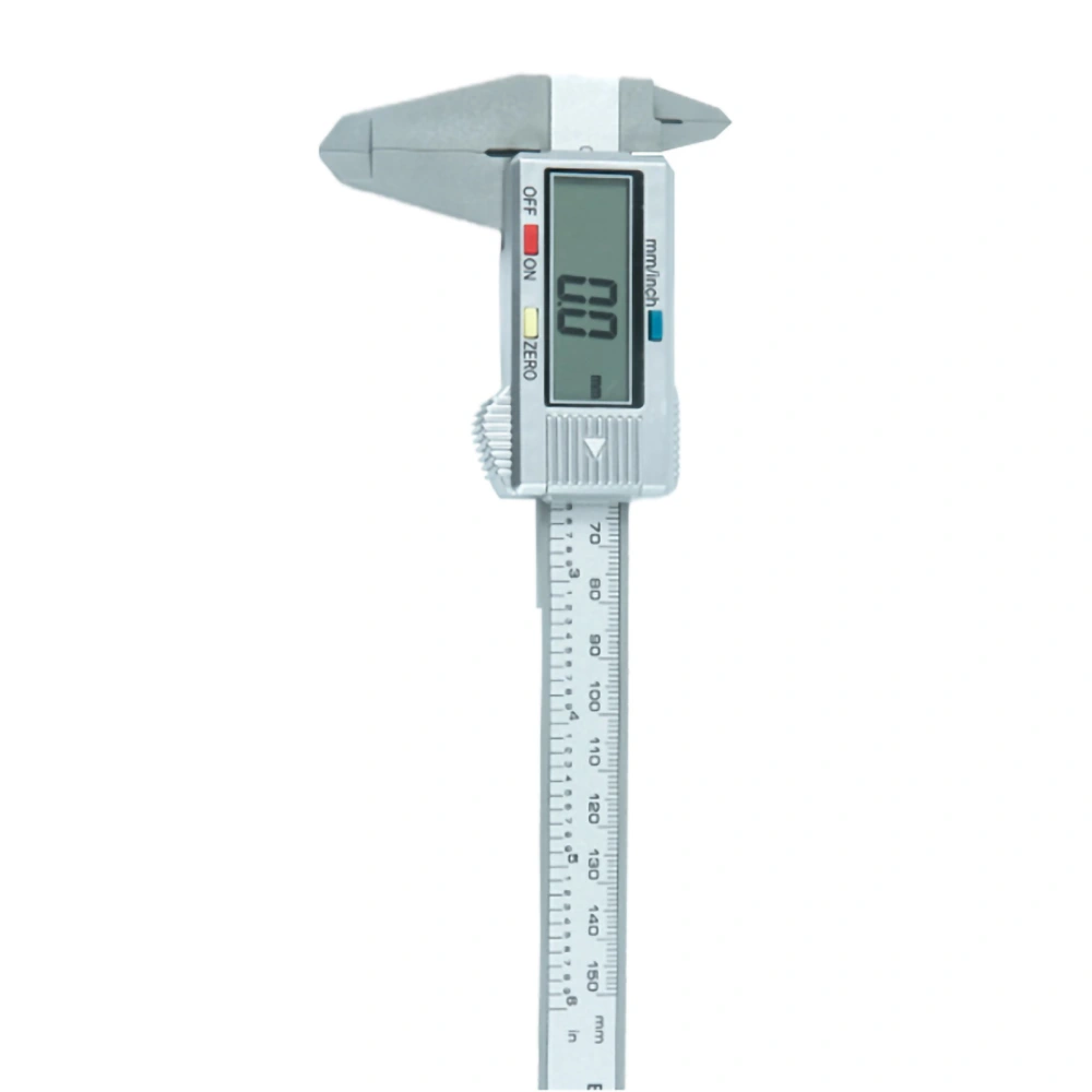 Plastic Electronic Caliper LCD Screen Digital Caliper for Inner and Outer Diameter Measurement Silver Shell