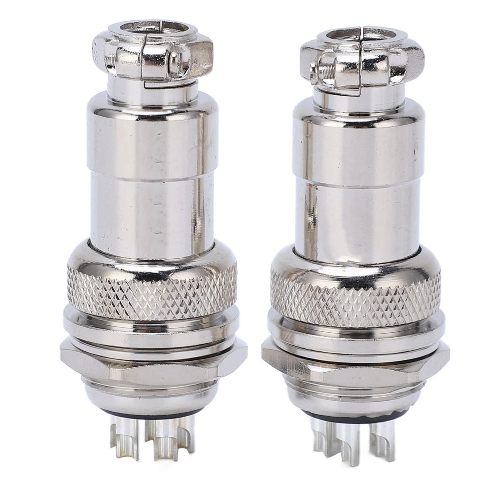 2Pcs Aviation Plug Socket Connector Zinc Alloy Shell Copper Silver Plated Connectors 5 Pin