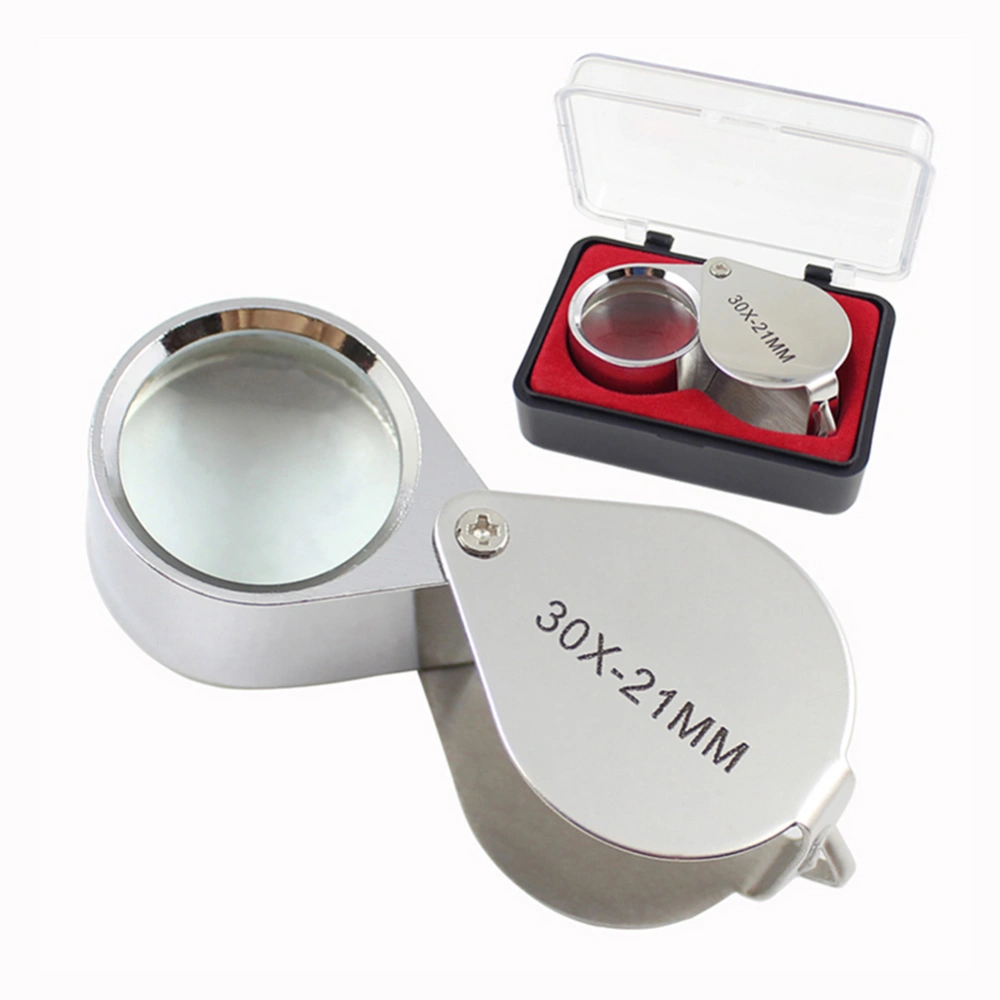 Pocket Jewelry Loupe 30x 21mm Jewelers Eye Magnifying Glass Magnifier for Jewelry Rocks Stamps Coins Watches