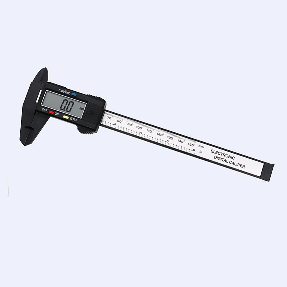 Digital Caliper 0-6 In/0-150 mm Conversion with Large LCD Screen Plastic Electronic Vernier Caliper Measuring Tool