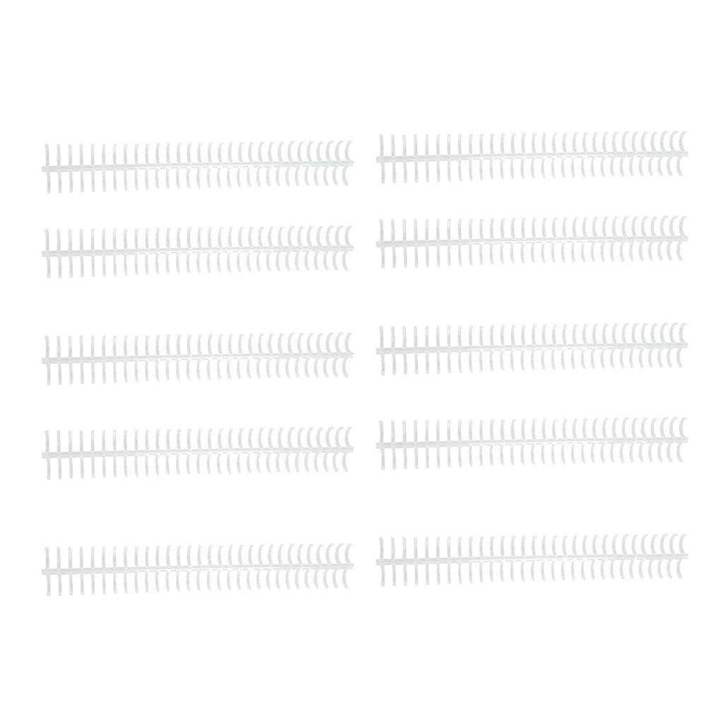 10Pcs Spiral Binding Coil 130 Sheet Capacity Spine Comb 30 Holes 16mm Diameter Set Kit Transparent