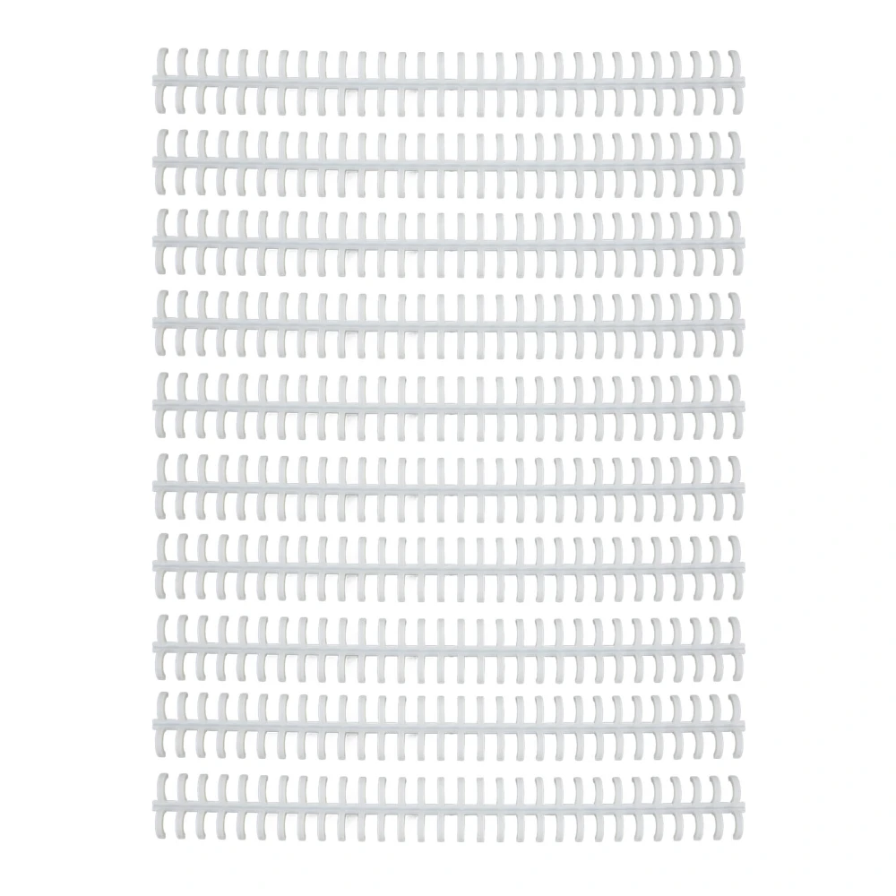 10 Pcs Loose Leaf Binding Spine 30 Hole Cuttable Wear Resistant PP Plastic 10mm Binding Comb for Student Office White