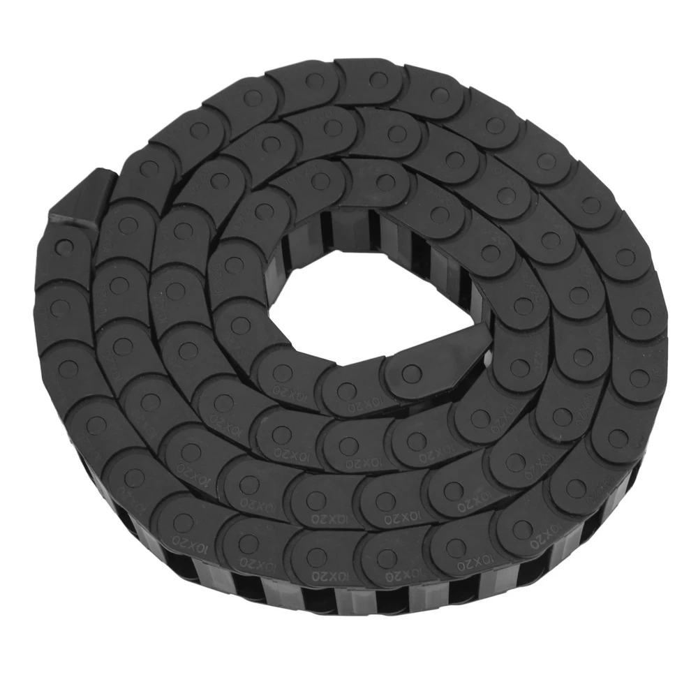 Cable Wire Carrier Drag Chain Plastic for CNC with End Connector Bridge Type 1meter Long Black